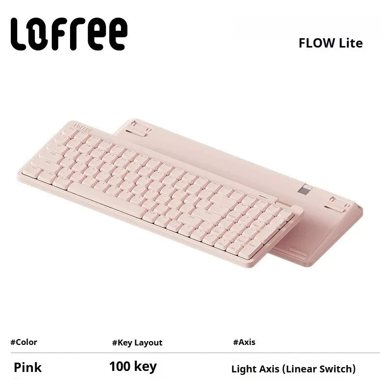 Lofree Flow Lite Wireless Mechanical Keyboard&PU Bag Lighter&Silenter POM Switch 2.4G Bluetooth&Wired Office Typing Gasket 84key
