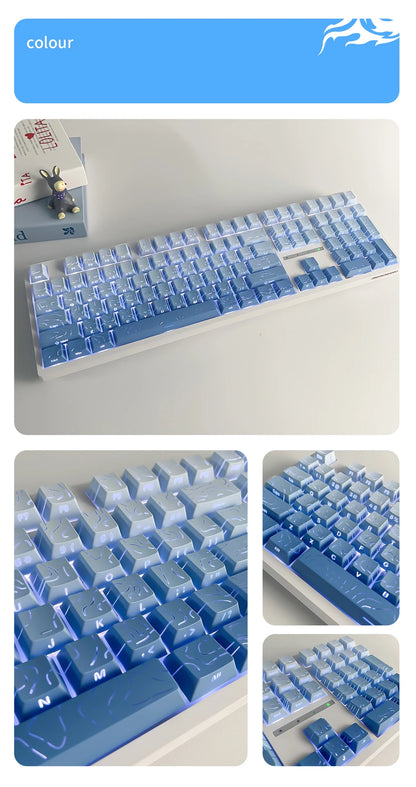Topographic 4.0 Side Printed Keycaps ISO Enter Cherry Profile Double Shot PBT Keycaps For MX Switch Gamer Keyboard