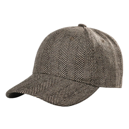 BOTVELA Men's Wool Tweed Baseball Cap Casual Style Soft Adjustable Unstructured Hat