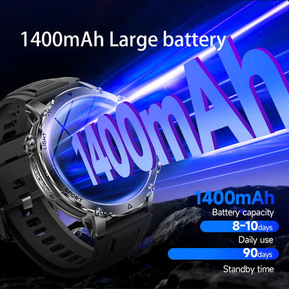 2026 TANK Ultra New 1400mAh Big Battery Smart Watch Men GPS path Sport Flashlight BT Call Waterproof Outdoor Military Smartwatch