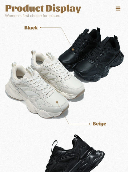 Baasploa Women's Walking Shoes Lightweight Mesh Breathable Sport Shoes Comfortable Soft Leather Casual Sneakers