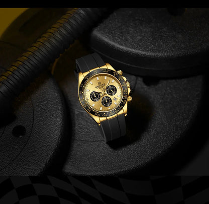 Montre-bracelet pour homme NAVIFORCE 2026 – Style luxe, tendance, décontracté et professionnel – Chronographe étanche avec bracelet en silicone – Idée cadeau