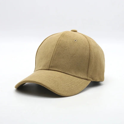 Casquette de baseball en daim en gros, automne-hiver, pour hommes et femmes, casquette unie d'hiver, style urbain, unisexe, ajustable, décontractée, unie, Gorra Caps