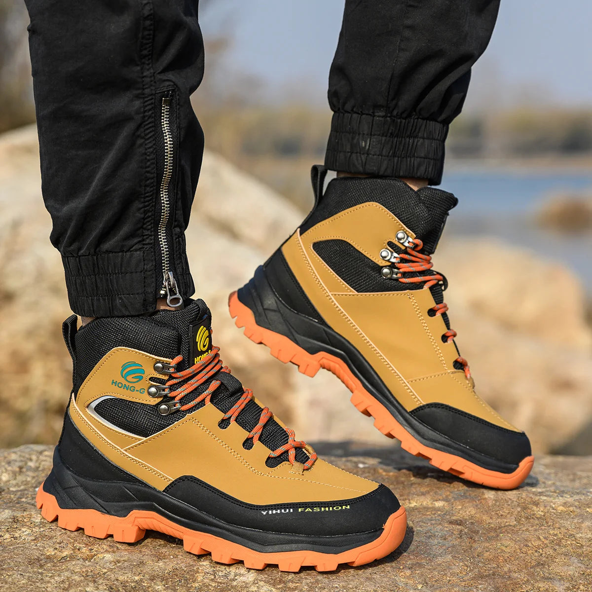 Chaussures de sécurité à embout en acier pour hommes, bottes de travail anti-perforation, chaussures de protection antidérapantes, chaussures de sport pour hommes
