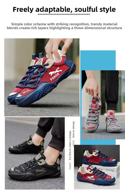 Zapatillas de running para hombre transpirables con parte superior de malla ligera, suela suave y cómoda, calzado deportivo casual de verano a la moda