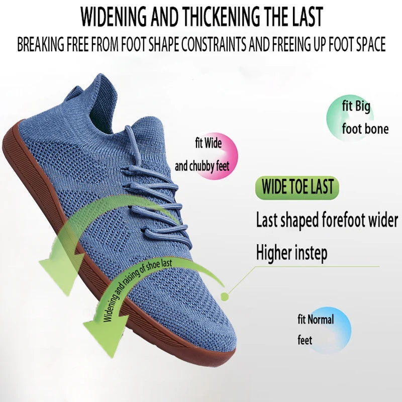 Unisex Minimalist Barefoot Shoes Lightweight Breathable Wide Toe Sneakers for Outdoor Casual Walking