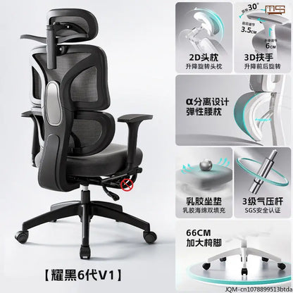 Comfortable Ergonomic Study Chair, Waist Support for Long Periods of Sitting, Lift Chair, Home Computer Swivel Office Chair
