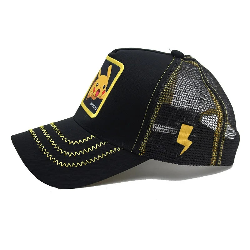 Pokémon-baseballkasket, Pikachu-hat, Pokémon-cosplay-hiphop-kasket til piger, drenge, børn, anime-figurer, legetøj, gave, tegneseriehat