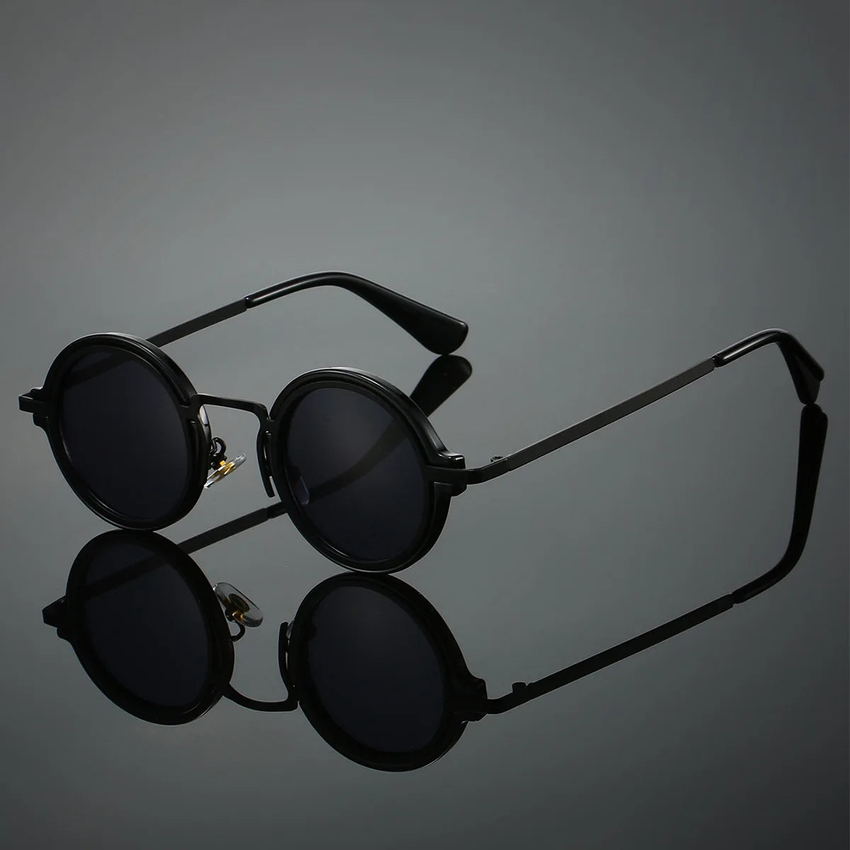 New Retro Small Round Frame Sunglasses for Men's Personalized Steampunk Outdoor Driving Sunglasses Street Photography