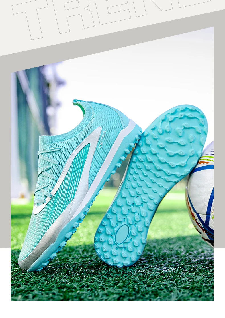 Botas de fútbol para hombre, tacos de exterior transpirables para adultos, antideslizantes, zapatillas deportivas de fútbol con tacos largos para entrenamiento y partido, cómodas para chicos