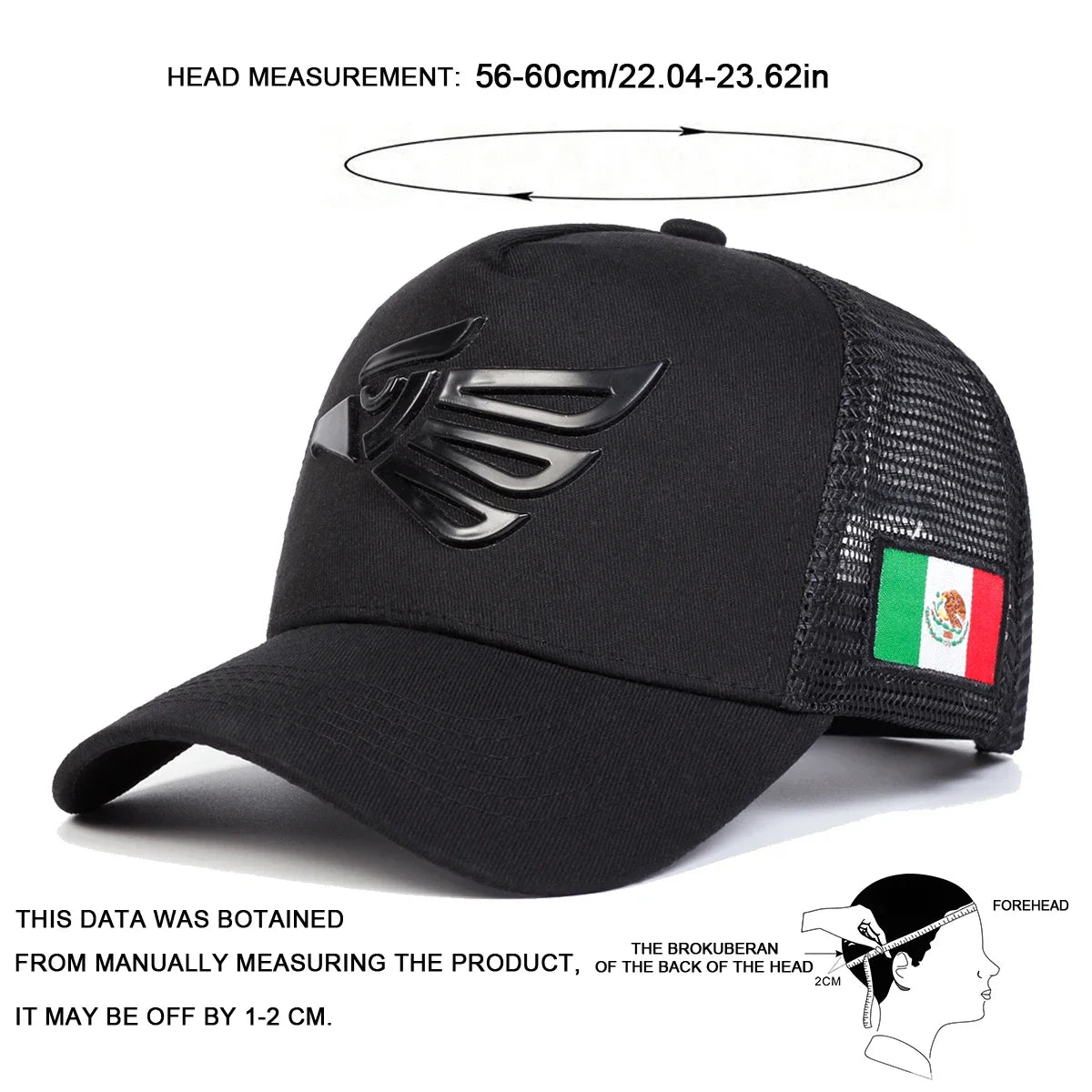 Unisex-Baseballkappen mit „Mexican Eagle“-Label, verstellbar, Freizeitmützen, Sonnenhüte für Frühling und Sommer im Freien