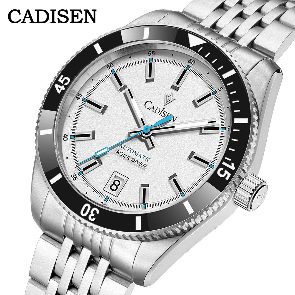 NEW 2025 CADISEN Men's Watches Mechanical Wristwatch For Men Automatic Watch Japan 8215 Ceramic Bezel 10Bar Waterproof Clock