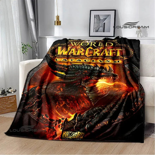 Bedrukte World of Warcraft-deken, picknickdeken, warme flanellen dekens, dekens voor thuis en beddengoed, verjaardagscadeau