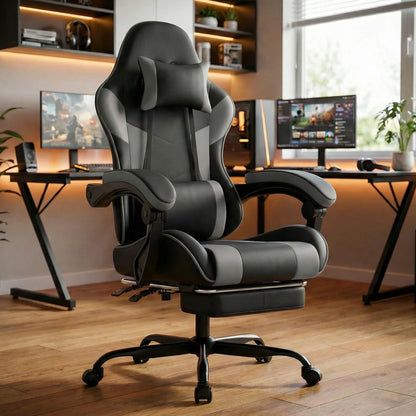Gaming Chair Ergonomic Gaming Chair with Lumbar Support, Breathable Pu Leather Office Chair,Comfortable Computer Chair
