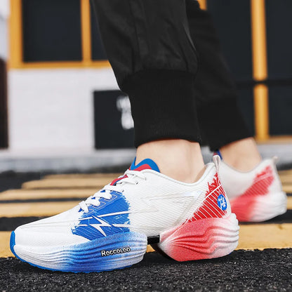 Couple Sports Shoes Professional Marathon Comfortable Jogging Shock-absorbing Training Shoes High Rebound Anti Slip Racing Shoes