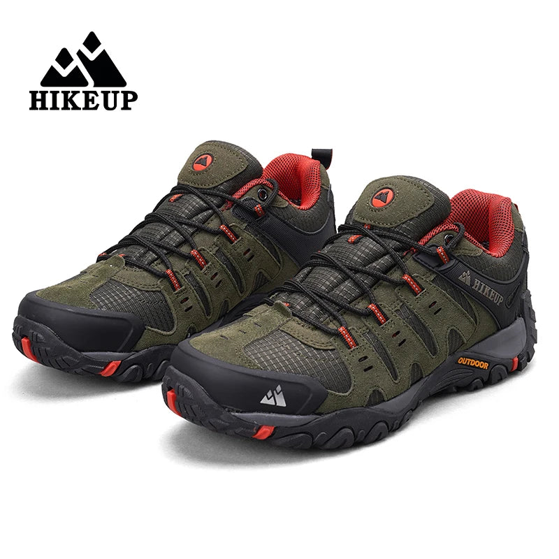 HIKEUP Herre-vandresko i ruskind, udendørssko, slidstærke herresko til trekking, vandring, jagt og taktiske sneakers