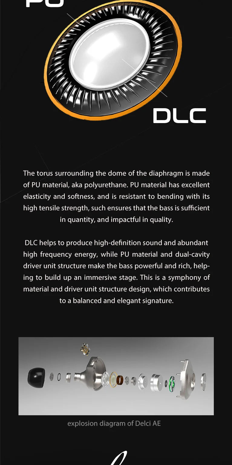 Auscultadores intra-auriculares com fio Kefine X ANELEARS Delci AE 10mm HiFi IEM – Monitores In-Ear com driver DLC+PU e afinação dupla para música e gaming