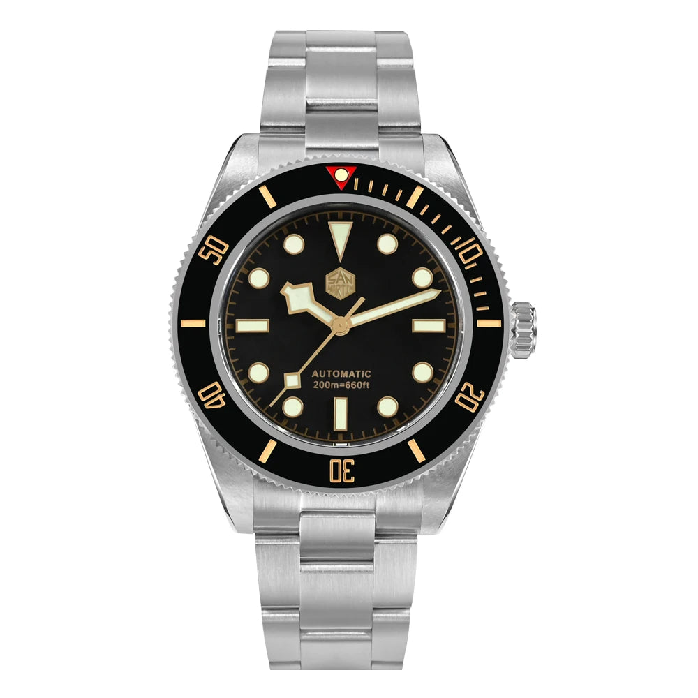 San Martin 40mm NH35 Automatic Men Diving Watch 20ATM Waterproof BB58 Sapphire Wristwatch BGW-9 C3 Luminous Reloj SN0008C/D