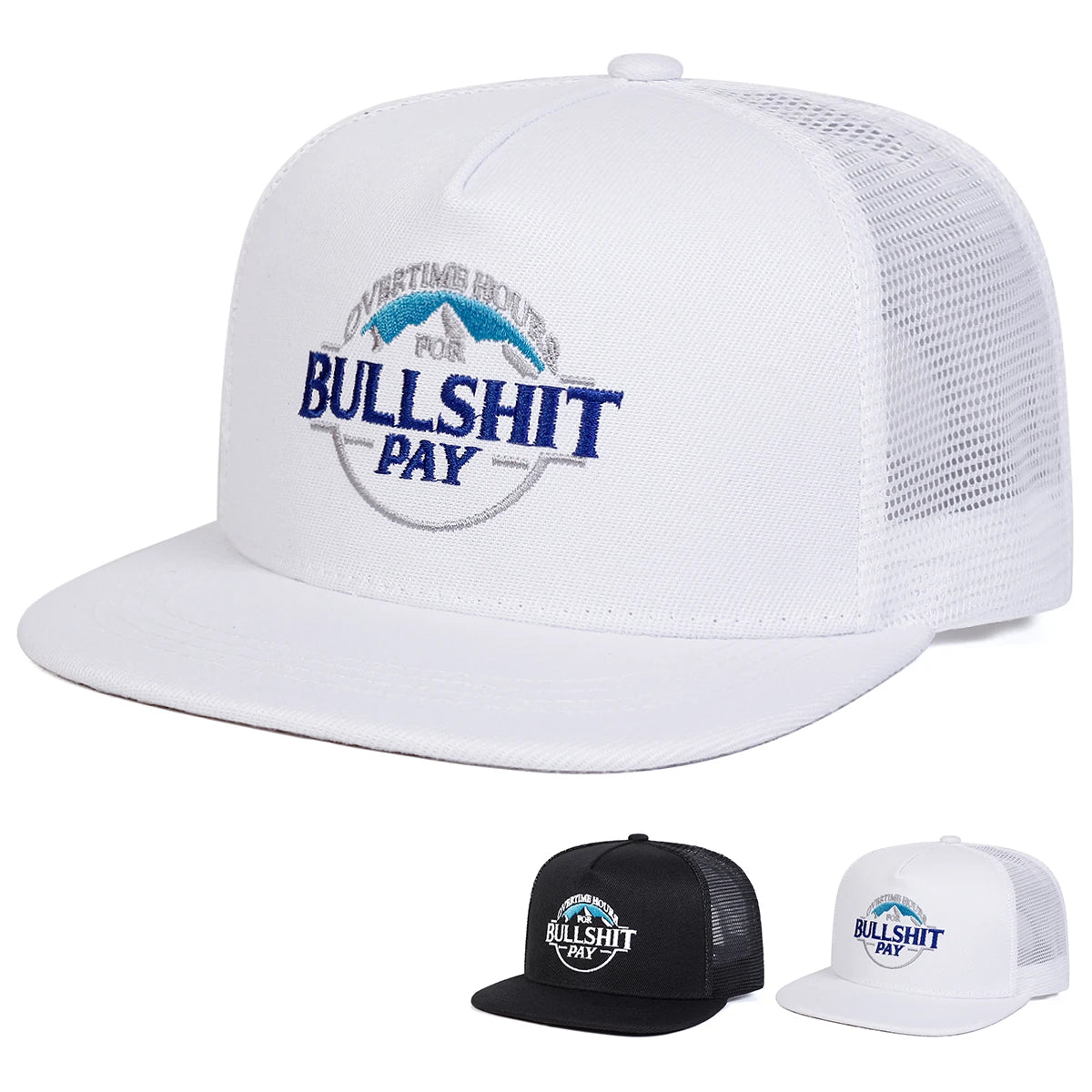 Unisex BULLSHIT PAY Embroidery Hip-hop Net Hats Spring Summer Outdoor Adjustable Sports Casual Baseball Caps Sunscreen Hat Cap