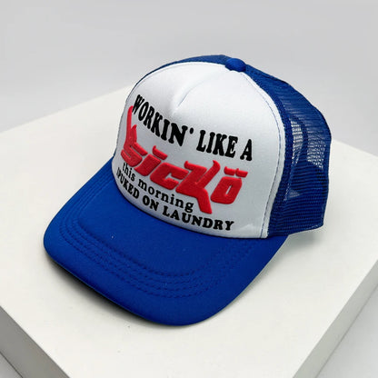 Kšiltovky ve stylu amerických kšiltovek s potiskem Cruise Anime New Letter Mesh Trucker – sluneční, prodyšné baseballové kšiltovky pro muže i ženy, univerzální módní kousek