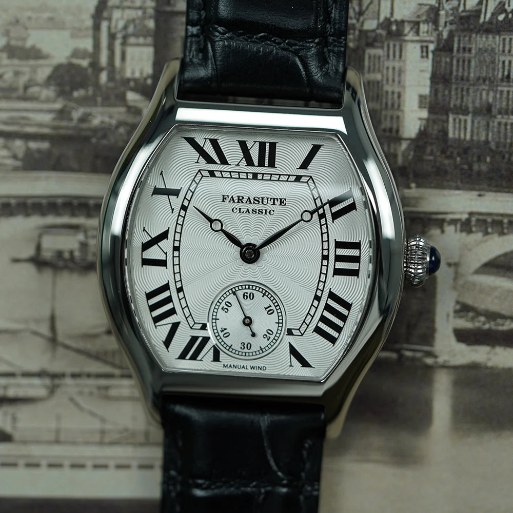 FARASUTE New Classic Hangzhou Customized Movement Manual Mechanical Watch Men Sapphire Crystal Small Second 50m Waterproof reloj