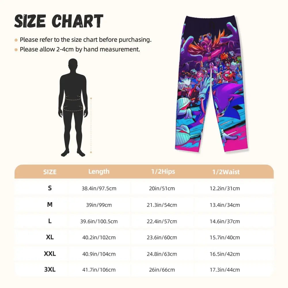 Custom Printed Womens Soniced Pajama Pants Hedgehog Game Sleepwear Sleep Lounge Bottoms with Pockets