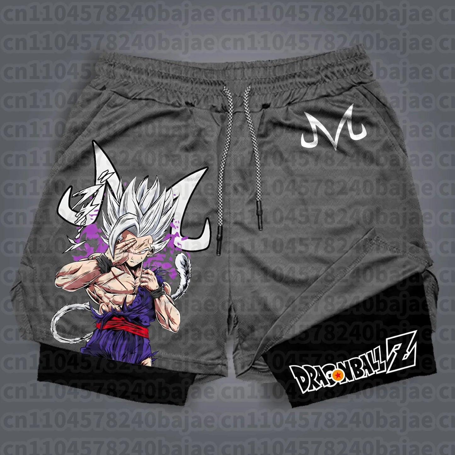 Dragon Ball Hot Blood Anime Peripheral Double-layer Shorts 2025 Men's Comfortable and Breathable Sports Five-point Pants