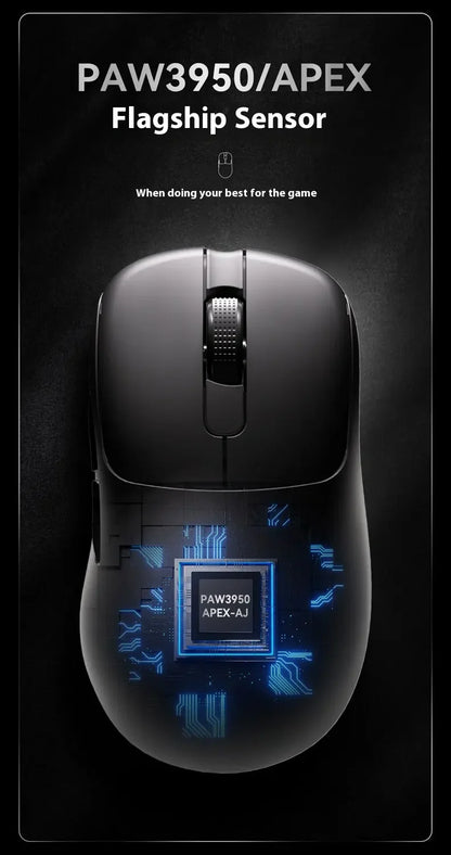 Ασύρματο Gaming Ποντίκι Ajazz AJ179 APEX με Βάση Έγχρωμης Οθόνης, Bluetooth, PAW3395, Μπαταρία 400mAh, Ρυθμός Ανανέωσης 8000Hz
