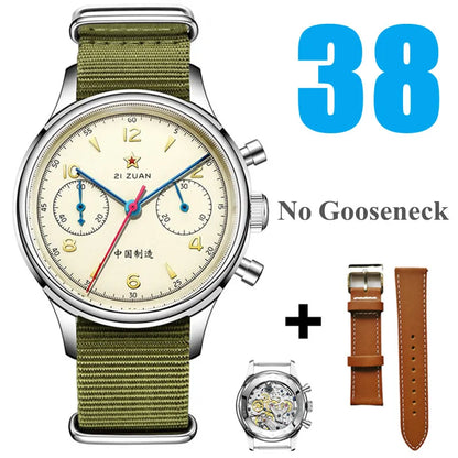 SEAKOSS 1963 Chronograph 42mm 40mm 38mm Sapphire Original Seagull ST1901 Movement With Gooseneck Pilot Men's Mechanical Watches