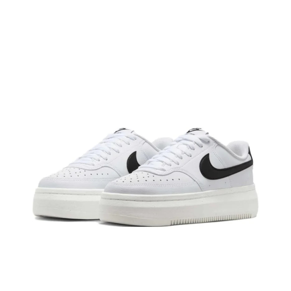 POIZON Nike Court Vision Alta Abrasion Resistant Low top Skateboard Shoes Women's White Black DZ5394-107