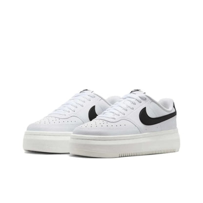 POIZON Nike Court Vision Alta Abrasion Resistant Low top Skateboard Shoes Women's White Black DZ5394-107
