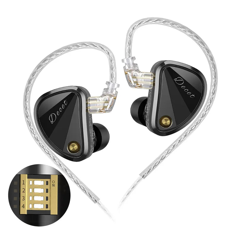 KZ Decet Adjustable Earphones 10 Unit Upgraded Drive Earbuds Hifi Music Replaceable Cable 3D Printing Design 2PIN Cable