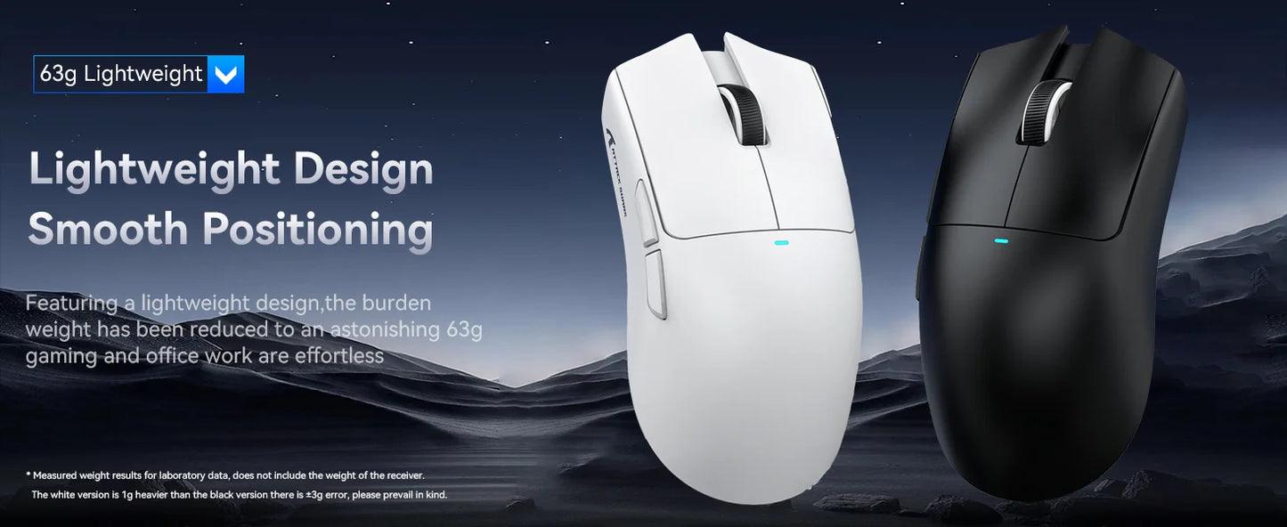Ratón gaming inalámbrico ATTACK SHARK X11SE, trimodo, superligero de 63g con sensor PAW3311, 22000 DPI, batería de 300mAh, controlador dual