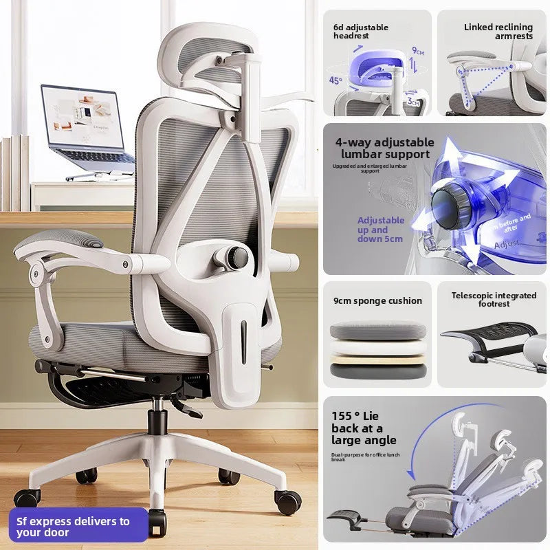 UVR  Living Room Office Chair Household Ergonomic Design Armrest Backrest Stool Lift Adjustable Boss Chair Game Athletics Chair