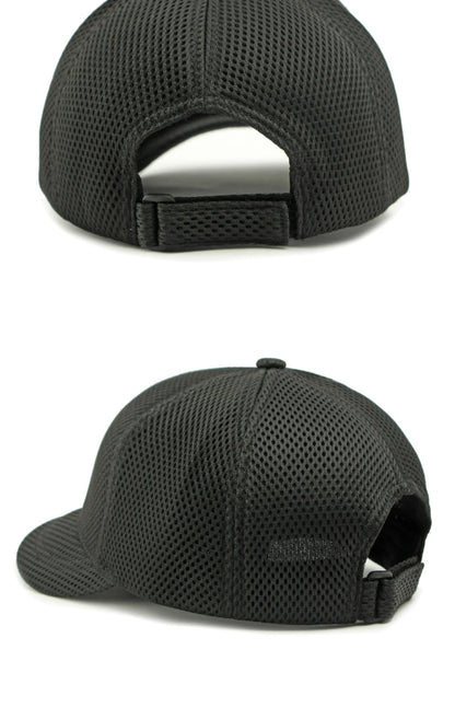 HT4828 Gorra de béisbol de ala corta de 5 cm para hombre, 6 paneles, gorra de béisbol de malla transpirable, gorra tipo «trucker», para hombre y mujer, lisa, sin estampados, con cierre a presión
