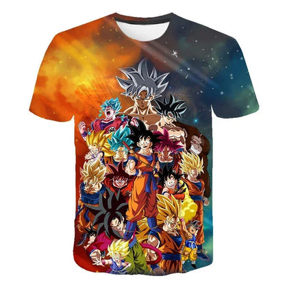 Anime Dragon Ball Goku Print T Shirts Cartoon Shirt Summer Breathable T-shirt And Comfortable T-shirts Mens Clothes Tops