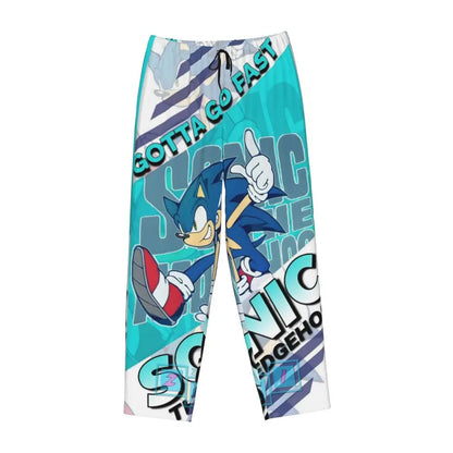 Custom Printed Womens Soniced Pajama Pants Hedgehog Game Sleepwear Sleep Lounge Bottoms with Pockets