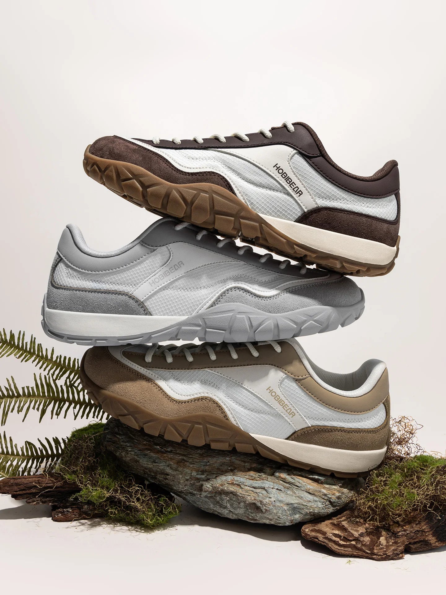 HOBIBEAR Wide Width Hiking Shoes Unisex Trekking Trail Running Sneakers Retro Non Slip Lace-Up Walking Shoes
