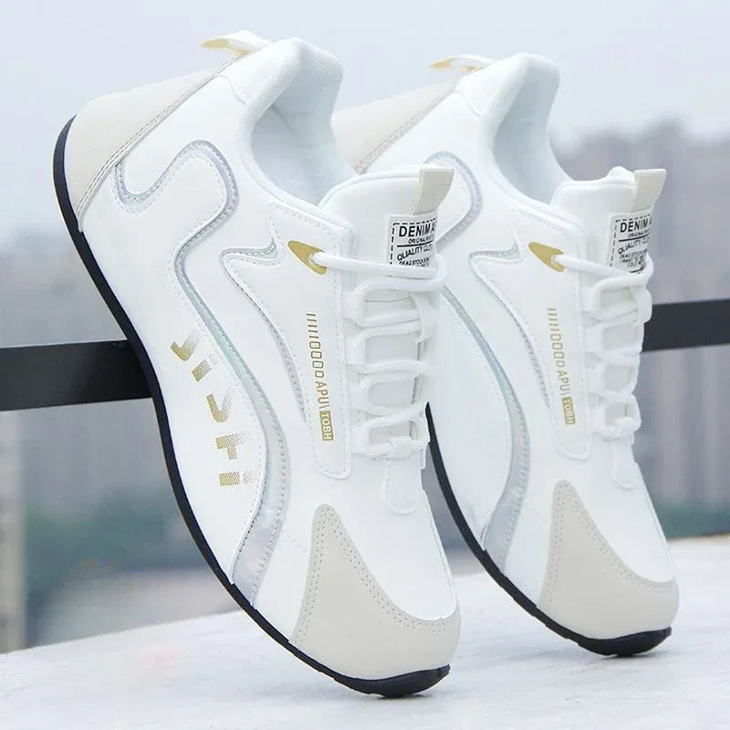Vattentäta sneakers i PU-läder för män, lediga sportskor, lätta, andningsbara, platta och halkfria tennisskor, Zapatillas Hombre