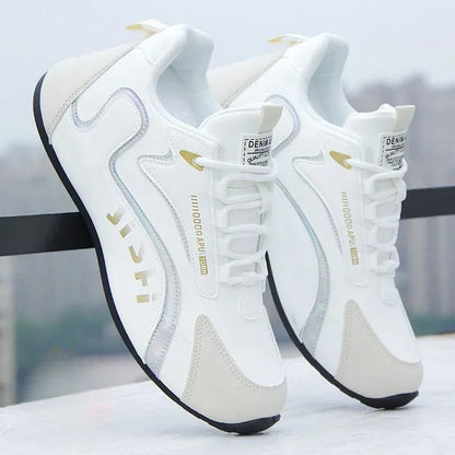 Vattentäta sneakers i PU-läder för män, lediga sportskor, lätta, andningsbara, platta och halkfria tennisskor, Zapatillas Hombre