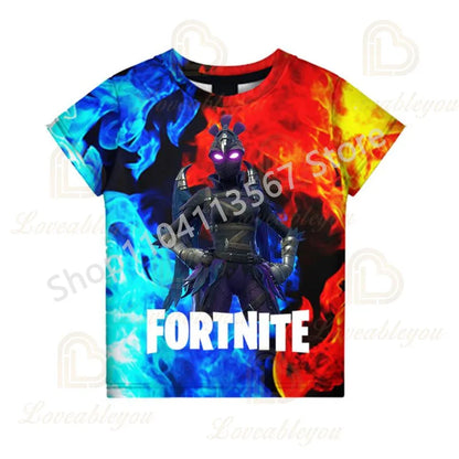 Tricou F-Fortnited pentru tineri, inspirat de jocuri de luptă, tricou de vară cu mânecă scurtă pentru adulți, adolescenți băieți și fete