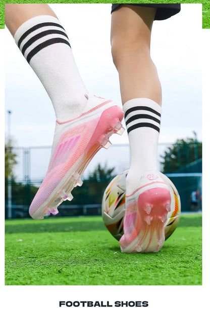 New Men's Football Boots Comfortable Soccer Shoes Match Training Boys Non-Slip Long Spikes Breathable Adult Cleats Outdoor Sport