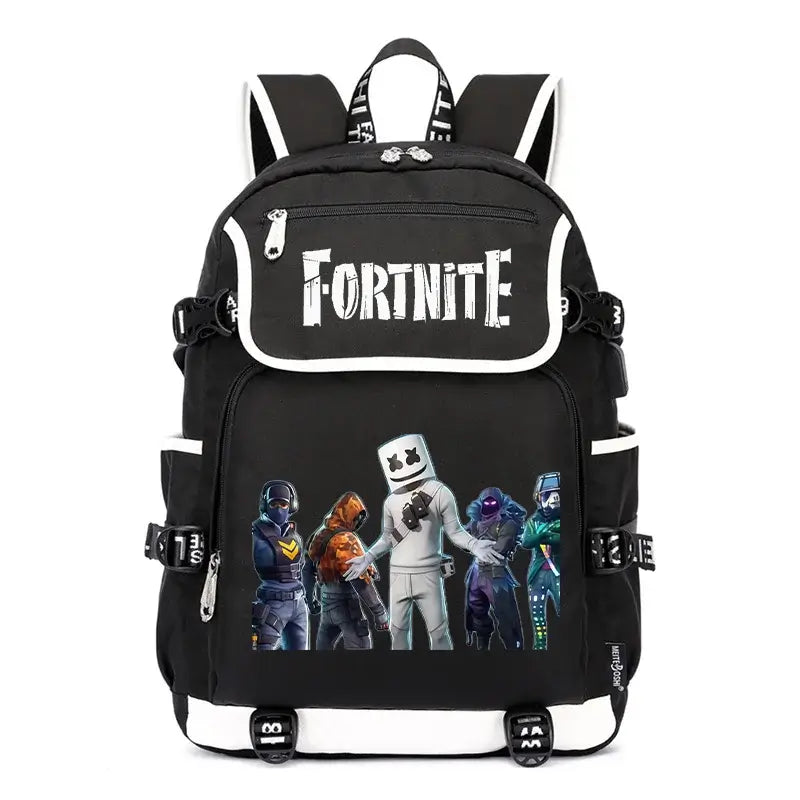Zaino Fortnites di grande capienza, borsa a tracolla casual con porta USB, unisex, in stile anime, zaino scolastico per studenti, nuovo e alla moda, regalo di cancelleria
