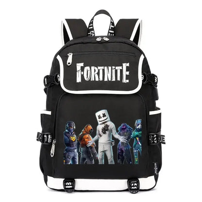 Zaino Fortnites di grande capienza, borsa a tracolla casual con porta USB, unisex, in stile anime, zaino scolastico per studenti, nuovo e alla moda, regalo di cancelleria