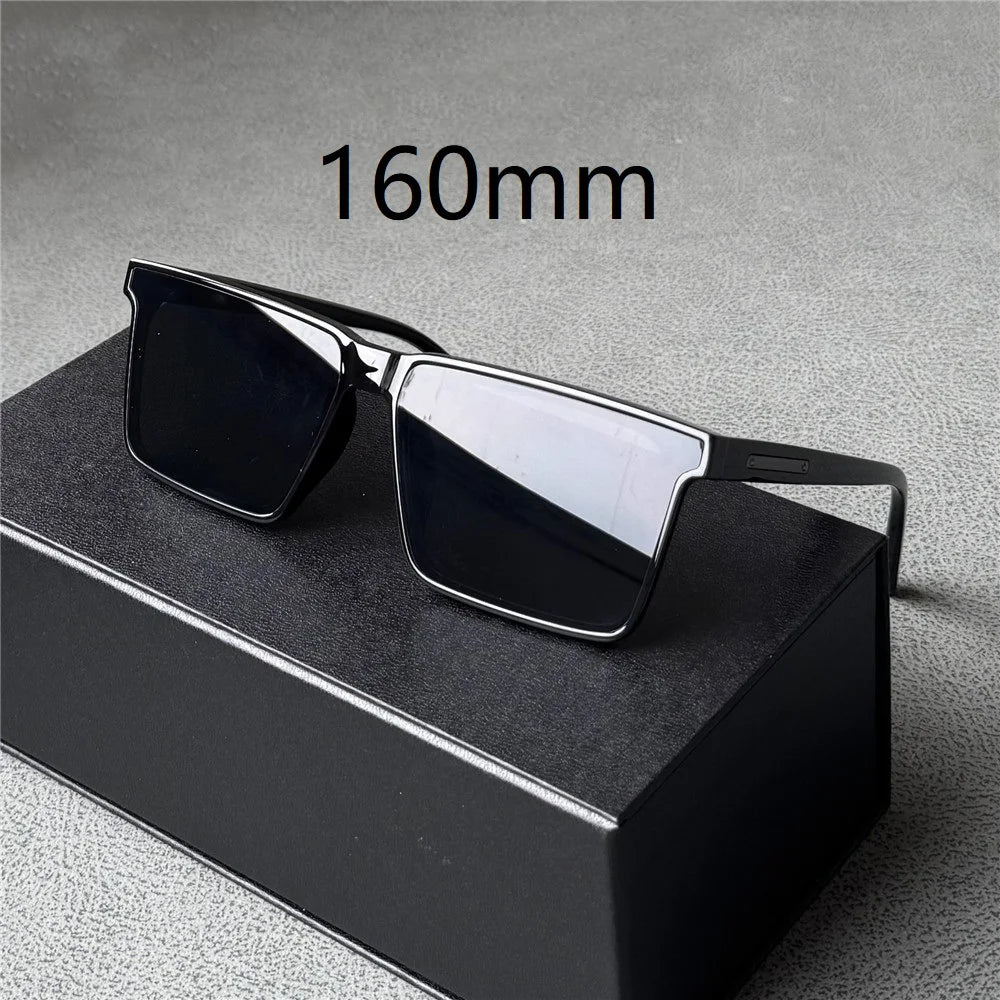Vazrobe 160 mm oversized solbriller til mænd, polariserede, sorte solbriller til mænd, unisex, store, med bred ramme, XXL-størrelse