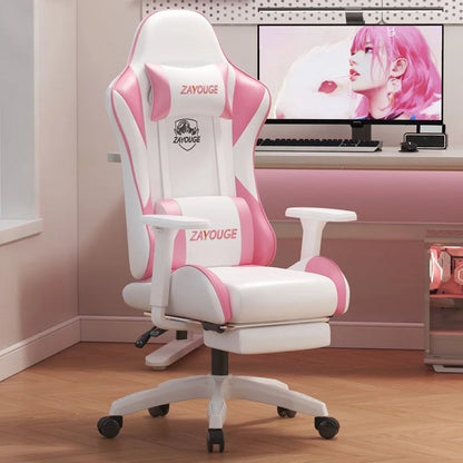AOLIVIYA Gaming-Bürostuhl mit Liegefunktion, drehbar, höhenverstellbar, mit Rückenlehne und Fußstütze, für Zuhause, Computer, Internetcafé und E-Sports