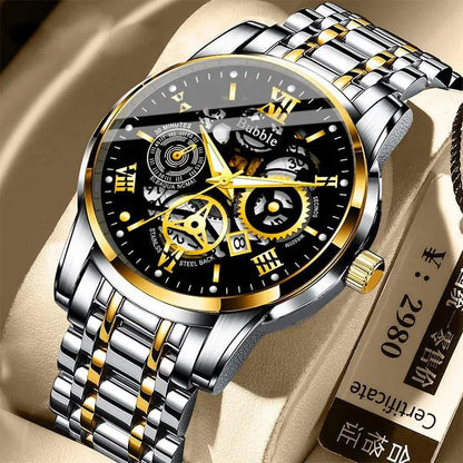 UTHAI men’s watch – A trendy, high-end model offering ‘accessible luxury’ and versatility; a water-resistant quartz watch featuring an openwork dial with Roman numerals.