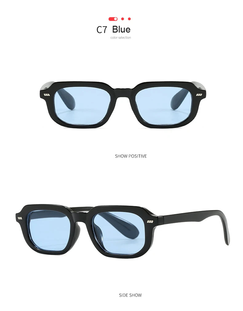 2pcs Fashion Small Square Women Luxury Brand Sunglasses Retro Designer Men Trending Multi Color Sun Glasses Shades UV400