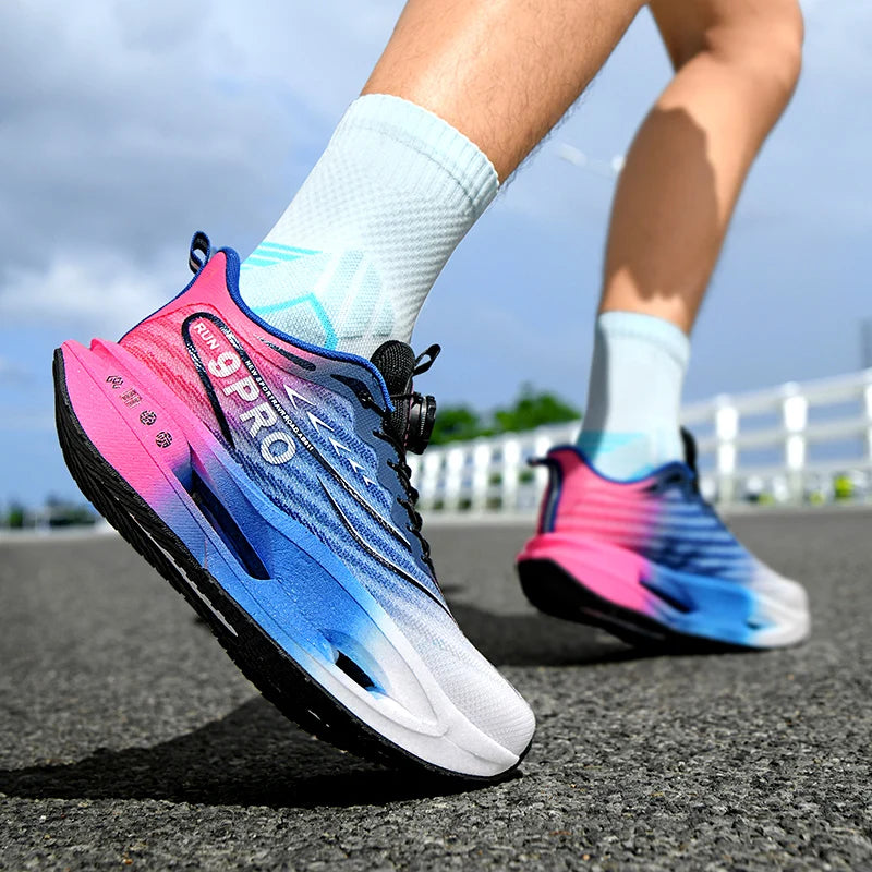 Unisex Performance Carbon Plate Running Shoes Wide Fit Non-Slip Breathable Racing Sports Sneakers for Men Women Workout Marathon