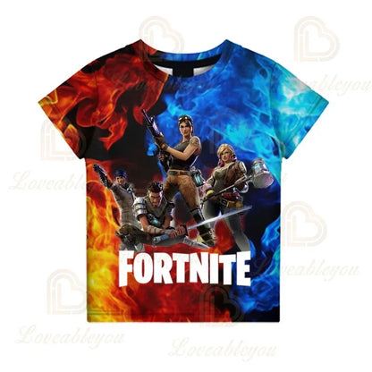 T-shirt Battle Royale Fortnite Victory per bambini, top per bambine e bambini, abbigliamento Harajuku, magliette 3D per bambini, 2025 NUOVO DESIGN